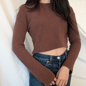 cropped knit sweater